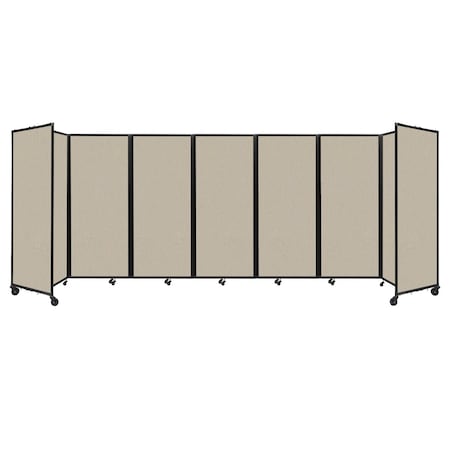 Versare Room Divider 360 Folding Portable Partition 19'6" x 6'10" Sand Fabric 1182718